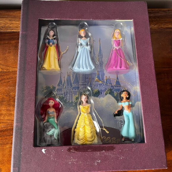 Disney Princess Collection Storybook Ornament Set of 6 Ariel Belle Cinderella - Picture 2 of 13